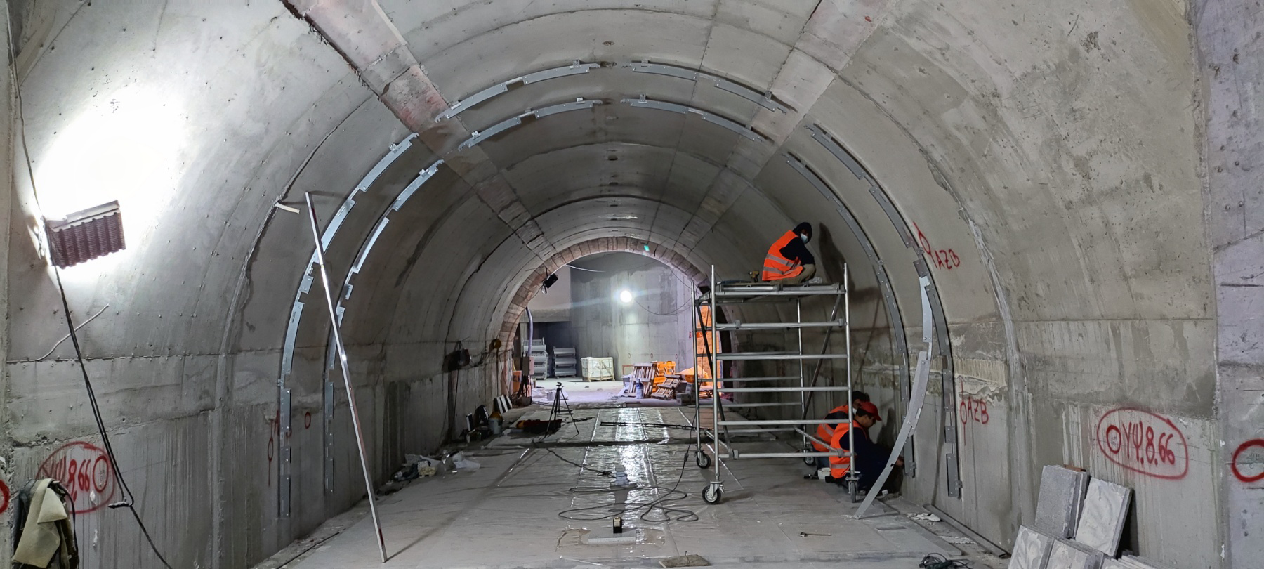 a person working in a tunnel