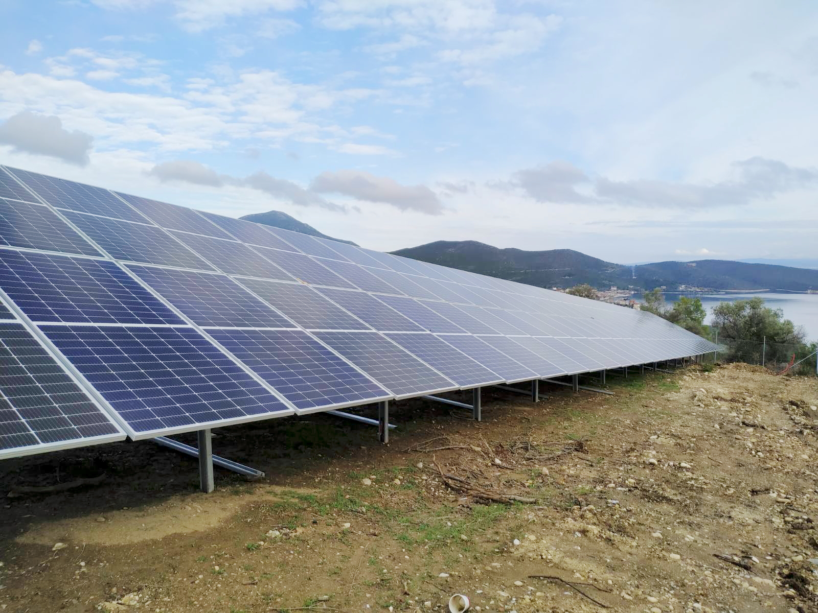 a row of solar panels